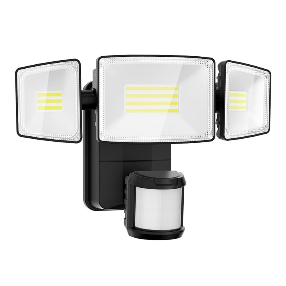 Outdoor Security Floodlight with Motion Sensor - Black